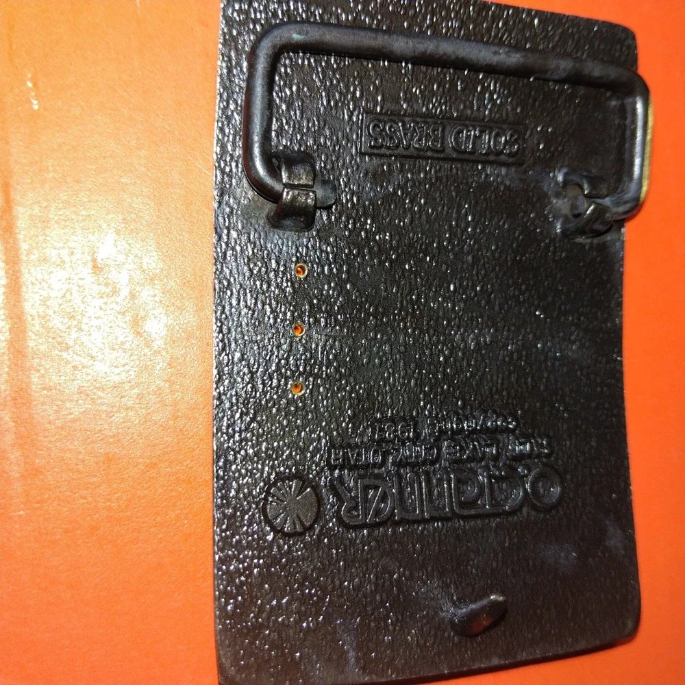Vintage 1981 Binney & Smith Solid Brass Belt Buckle OC Tanner Crayola Parent Co